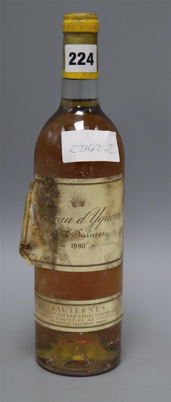 A bottle of Chateau DYquem 1980
